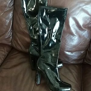 BCBG GIRLS patent leather faux croc knee high boot