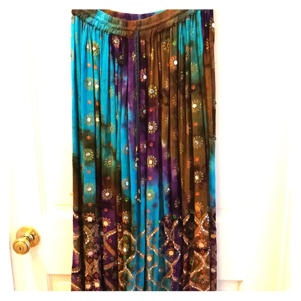 Handmade tie dye maxi skirt