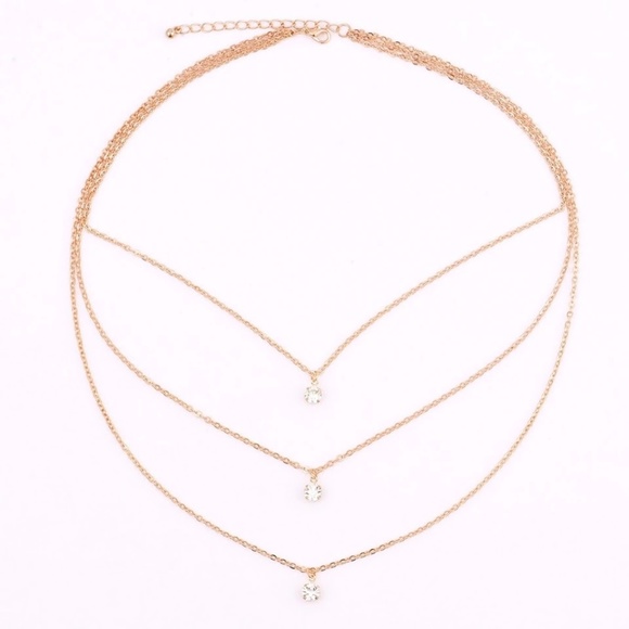 5 for $25 Three Layer Crystal Pendant Necklace - Picture 4 of 7