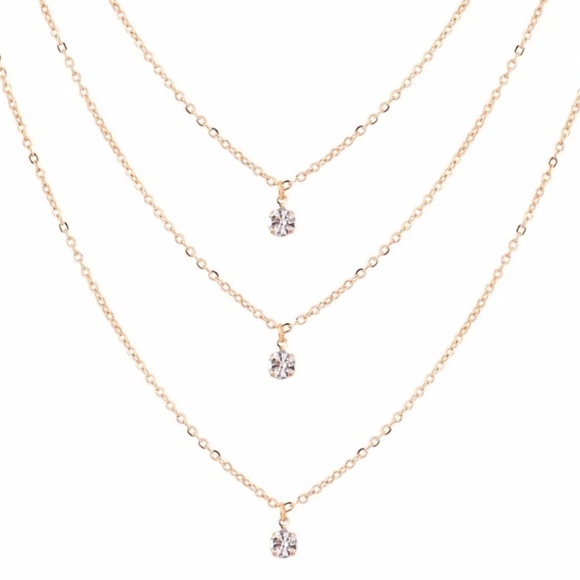 5 for $25 Three Layer Crystal Pendant Necklace - Picture 2 of 7