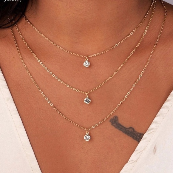 Jewelry - 5 for $25 Three Layer Crystal Pendant Necklace