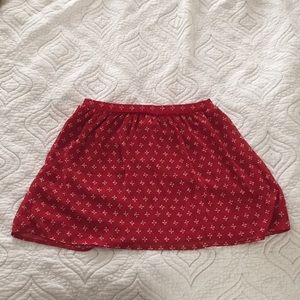 Red Patterned Mini Skirt