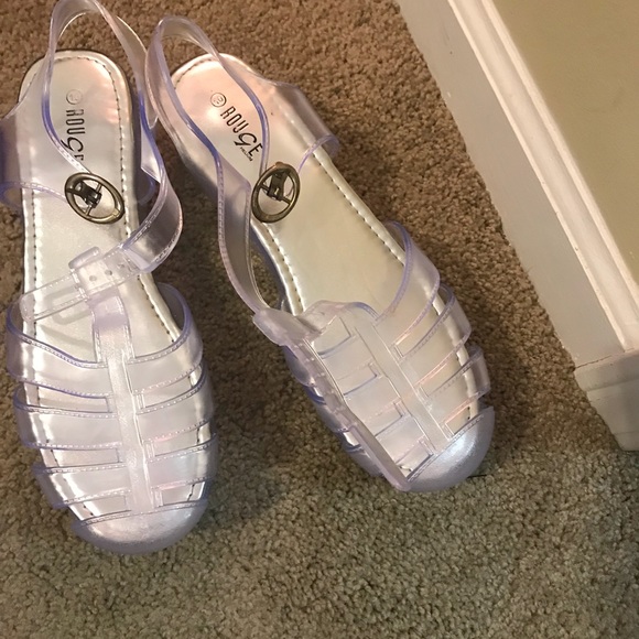 clear platform jelly sandals