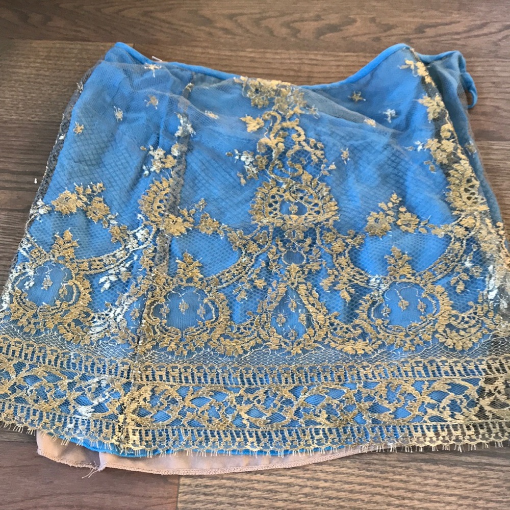 Vintage gold lace skirt