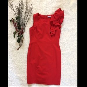 Calvin Klein red sophisticated party dress size 4