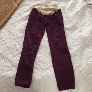 Purple Corduroy Maternity Skinny Pants