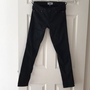 Skyline Ankle Peg Black Jeans - Paige