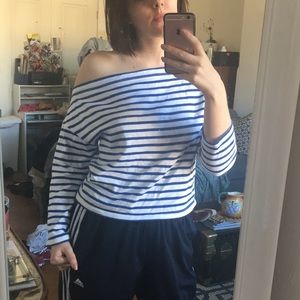 Striped off shoulder tshirt