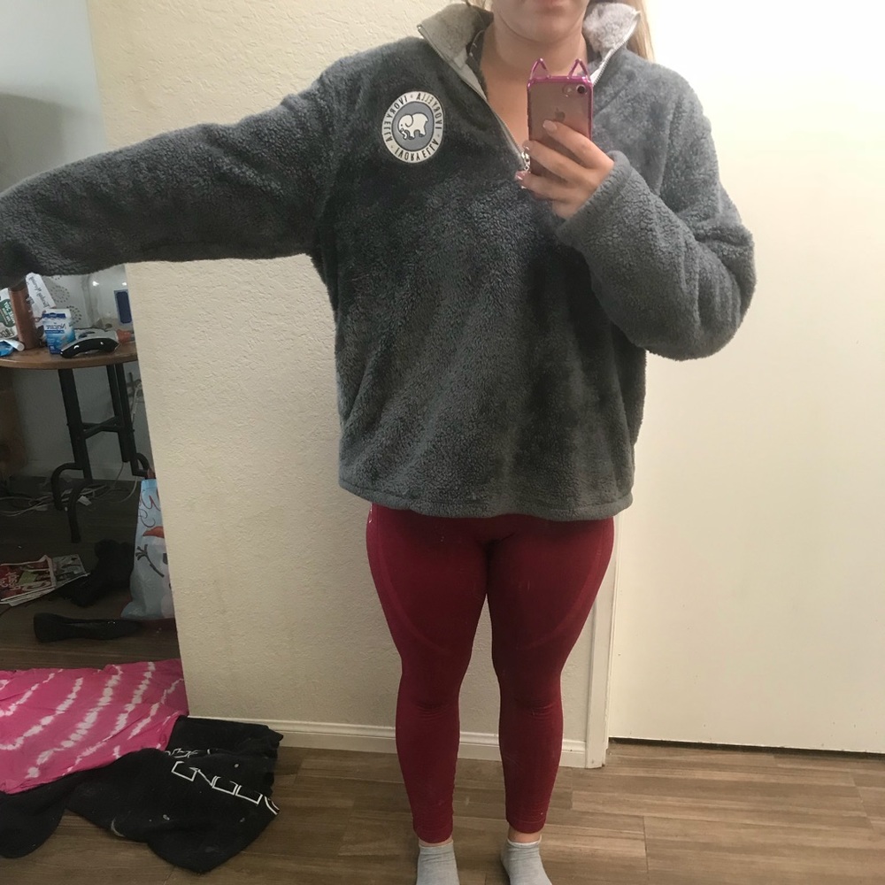 IVORY ELLA HALF ZIP SHERPA