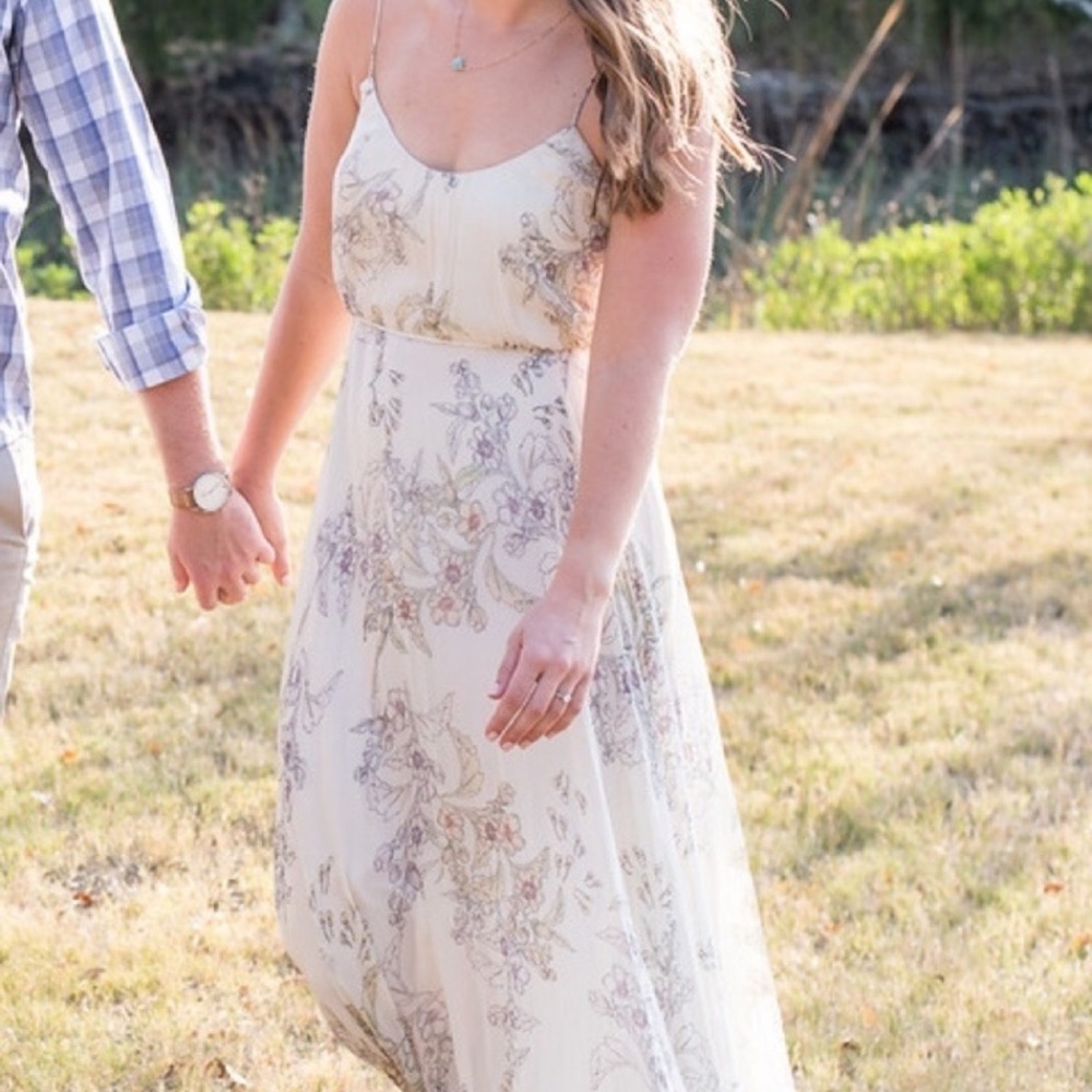 Jill Stuart Waleska Printed Chiffon Slip Maxi