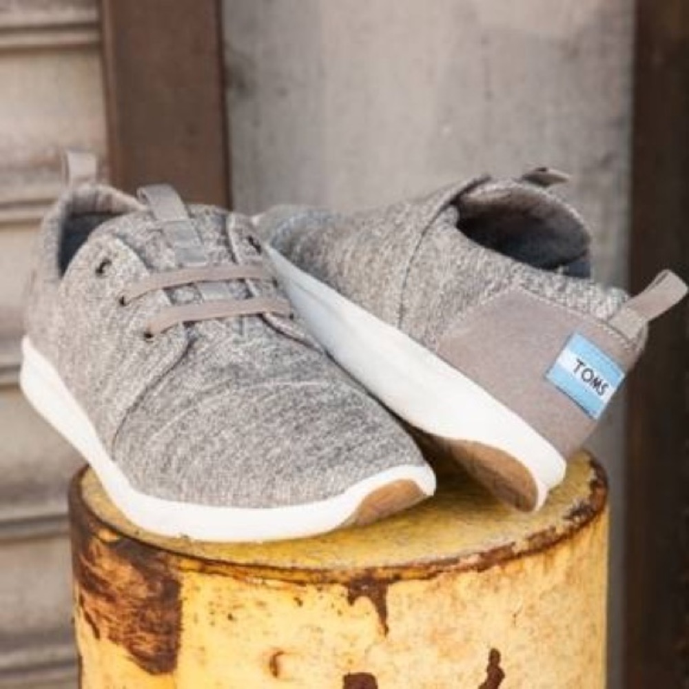 Toms Del Ray Marled Grey Jersey Sneaker Shoe
