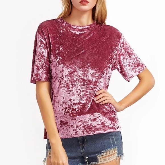 CRUSHED VELVET OVERSIZED TOP - Picture 5 of 5