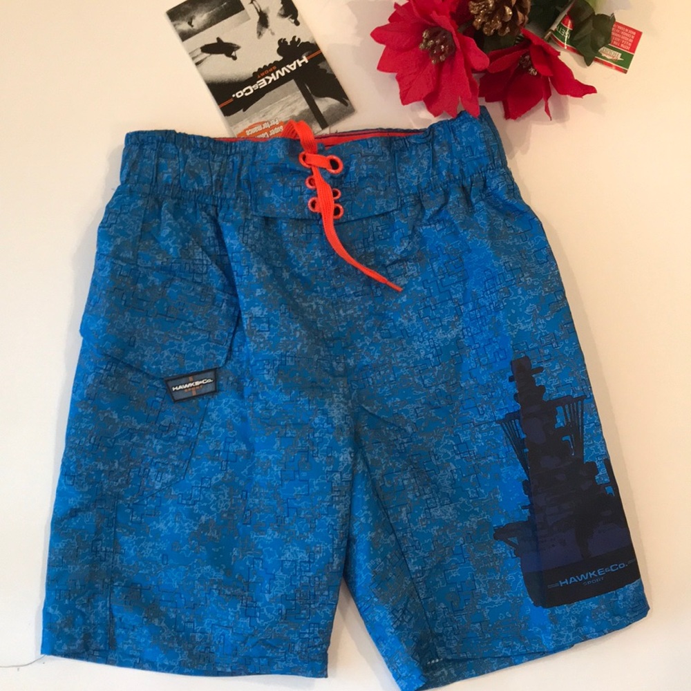 Hawke & Co. blue swim trunks