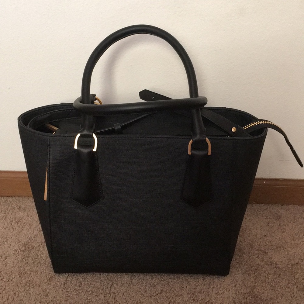 Dagne Dover Black Mini/Midi Tote Onyx NWOT