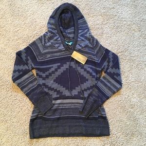 NWT blue tribal hoodie