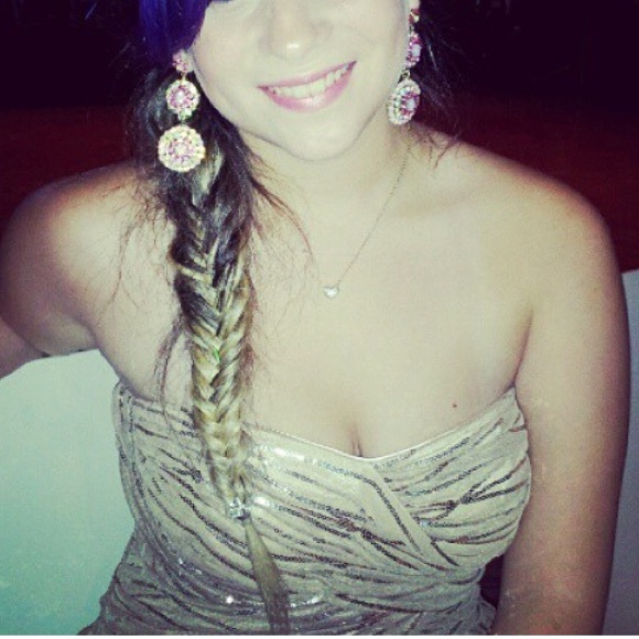 Strapless Nude sequined gown - Picture 7 of 7