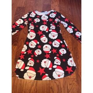 Brand New Santa Star Silky Holiday Dress