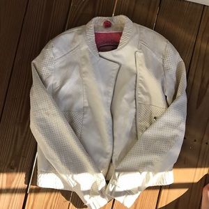 Bernardo white leather jacket