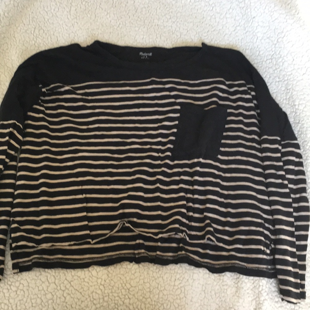 Madewell boxy striped long sleeve t shirt