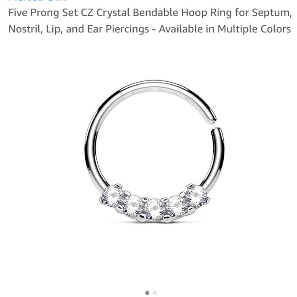 Nose, septum, lip, or ear ring. 16g