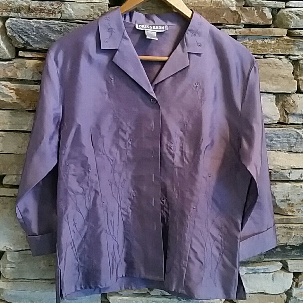 Dress Barn Purple Silk Blouse