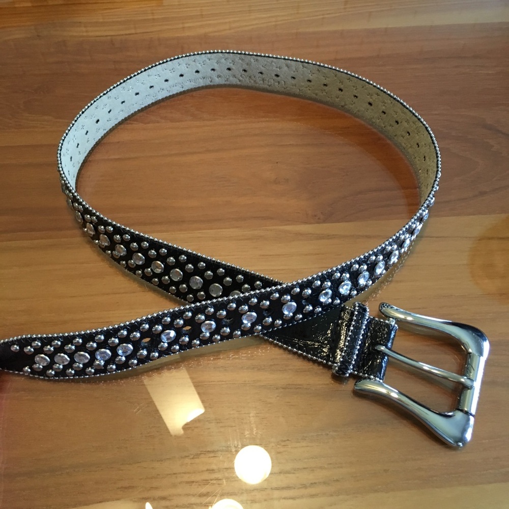 Guess black and jeweled belt