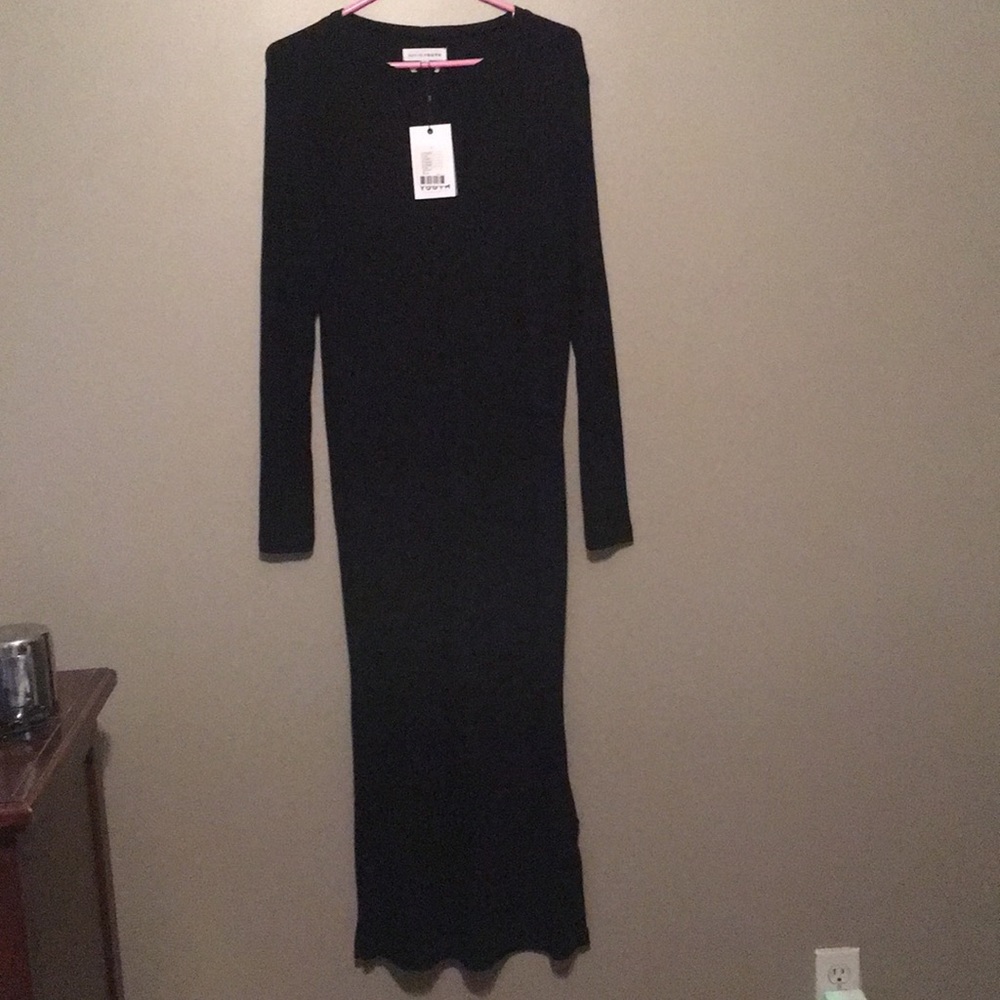 Native Youth black ribbed midi dress