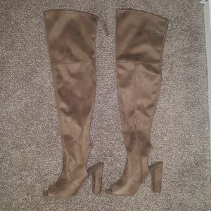 Over knee high heel boots