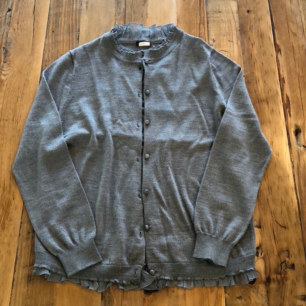 J. Crew cardigan with ruffle detail
