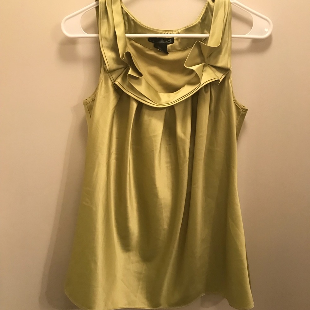 Green Silk Top w/ Collar Detail