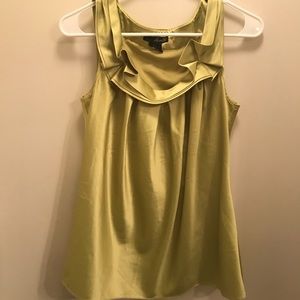 Green Silk Top w/ Collar Detail