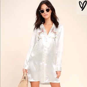 Brand New Lulus White Boudoir Beauty Satin Dress