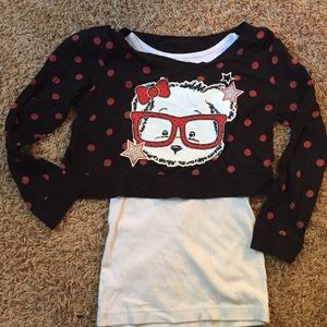 Justice 1-piece short shirt + tank top