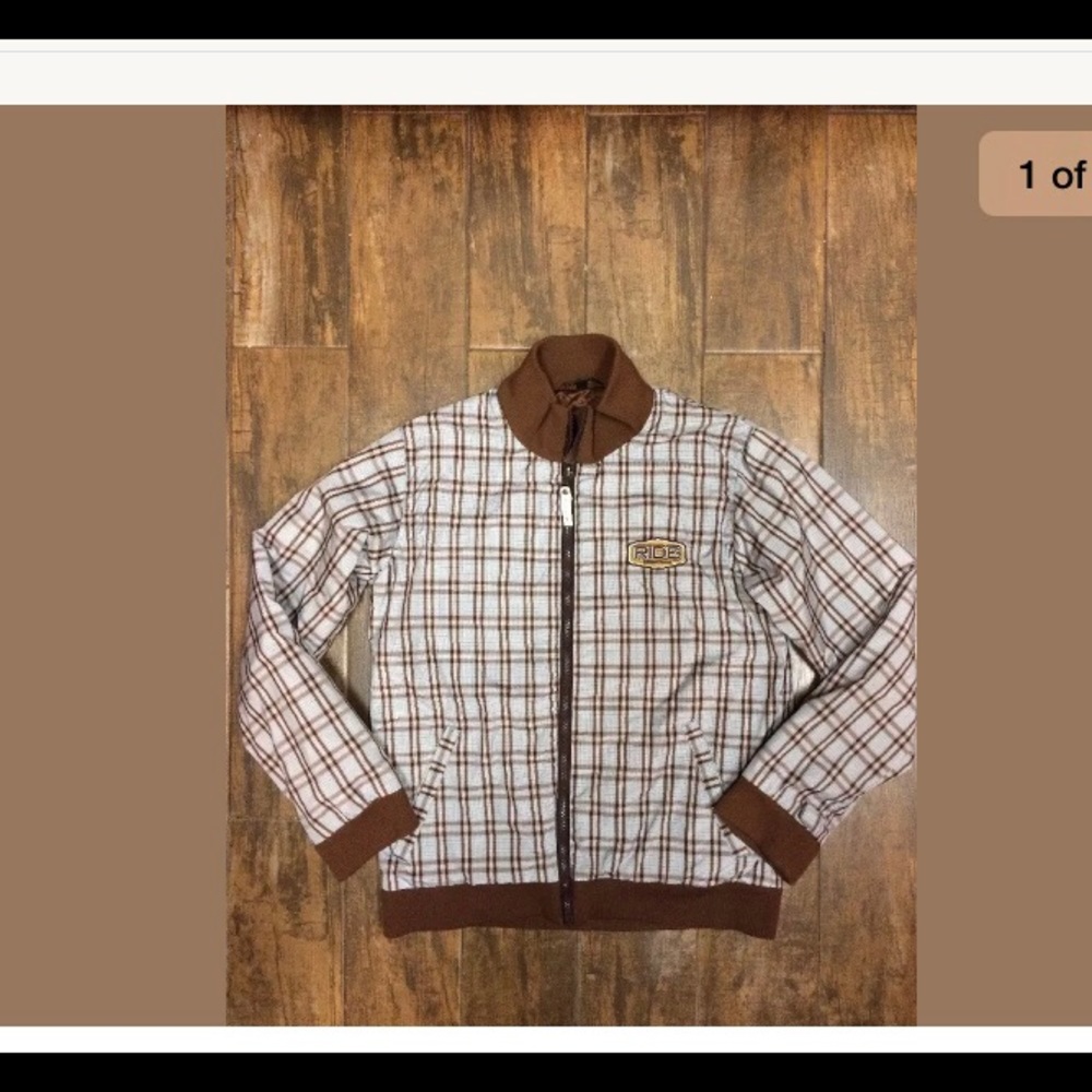 Ride Snowboards men’s full zip coat plaid print