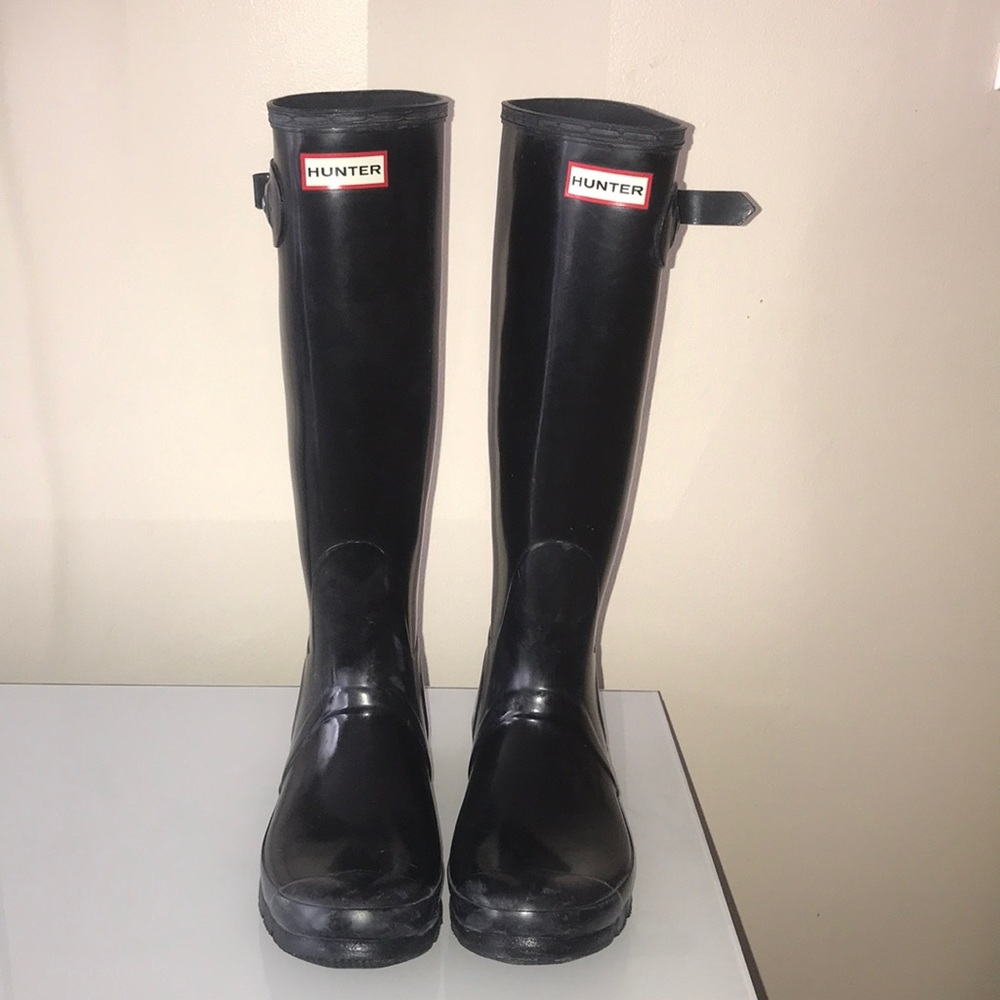 Hunter black rubber boots