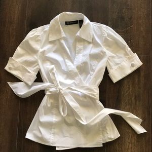 INC White Wrap shirt