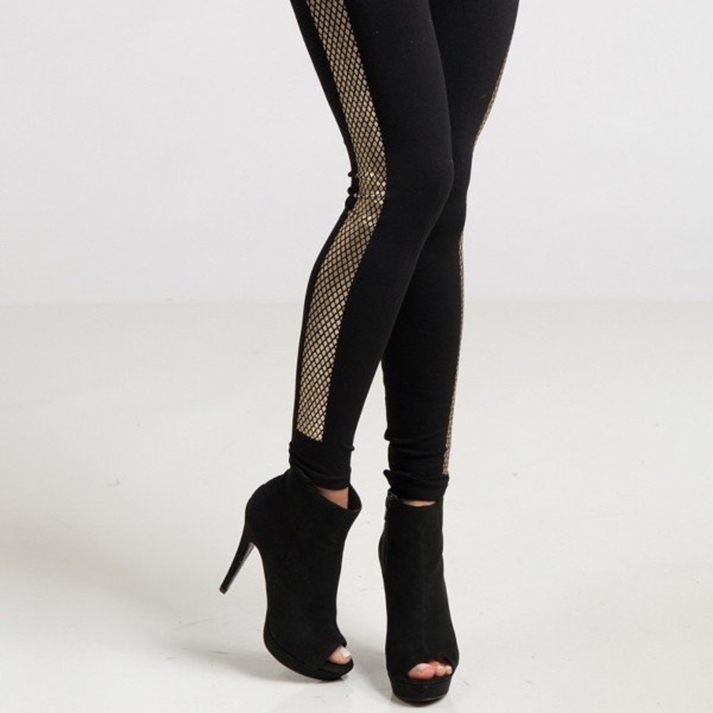 Metallic Line Side Leggings