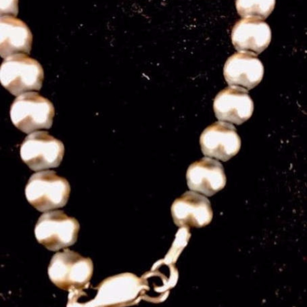 Navajo Pearls 4mm Sterling Silver Bead Necklace - Picture 3 of 4
