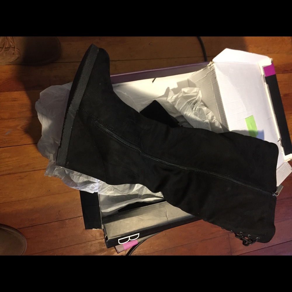 Lane Bryant Wide Calf wedge boots Size:8w Like New