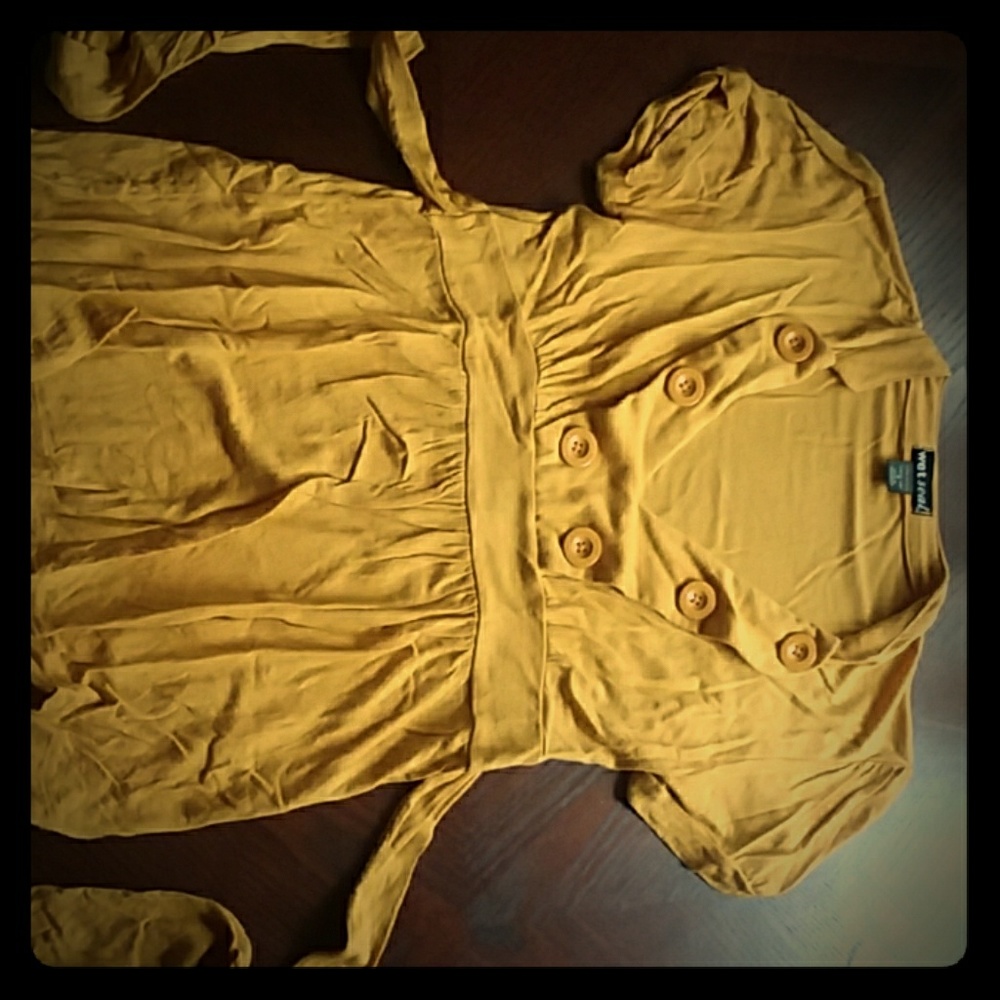 Wet Seal Yellow Baby Doll Blouse Size M