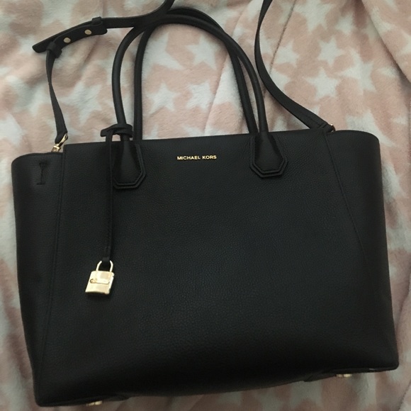 Michael Kors black leather tote - Picture 1 of 3
