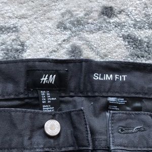 H&M Men’s Slim Fit Khakis-Charcoal Gray