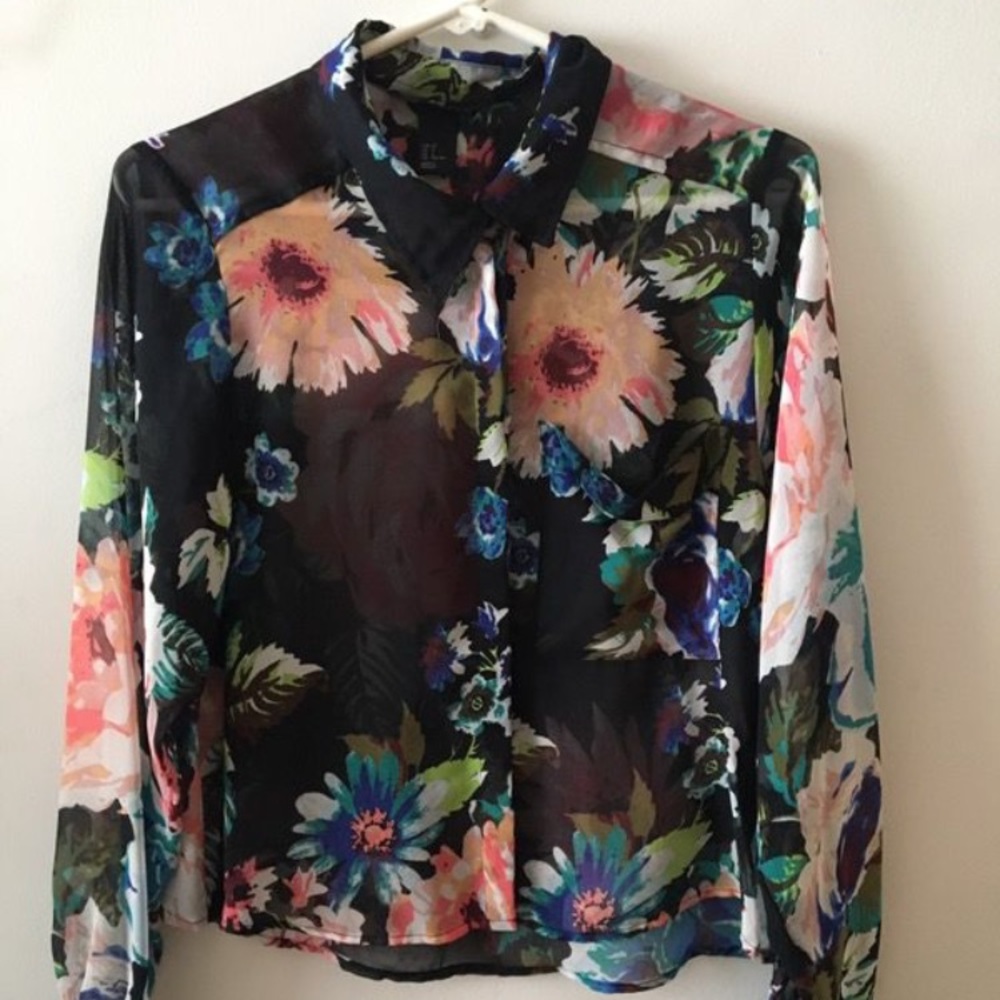 H&M sheer floral top