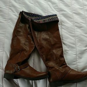 Brown over the knee boot