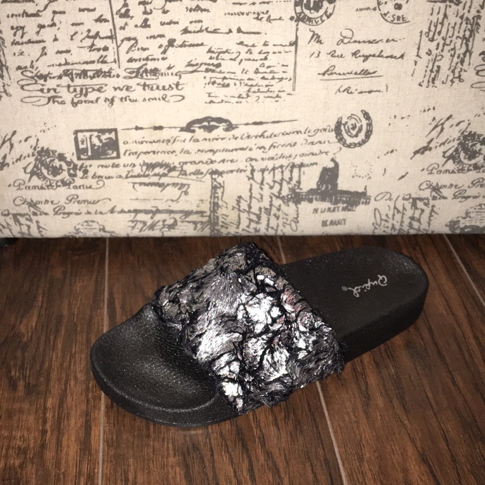 Silver flip flops