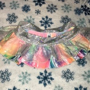 Velvet rainbow and spandex rave skirt