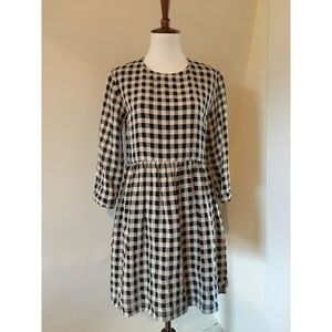 Topshop Black and White Gingham Checkered Dress