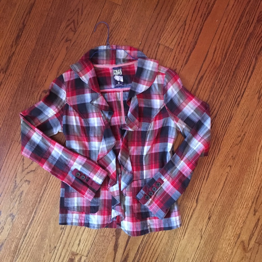 Free people button down plaid shirt. Small