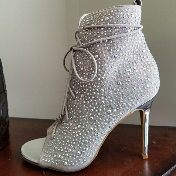 Crystal Drop Ankle Boots (Silver) - Picture 4 of 6
