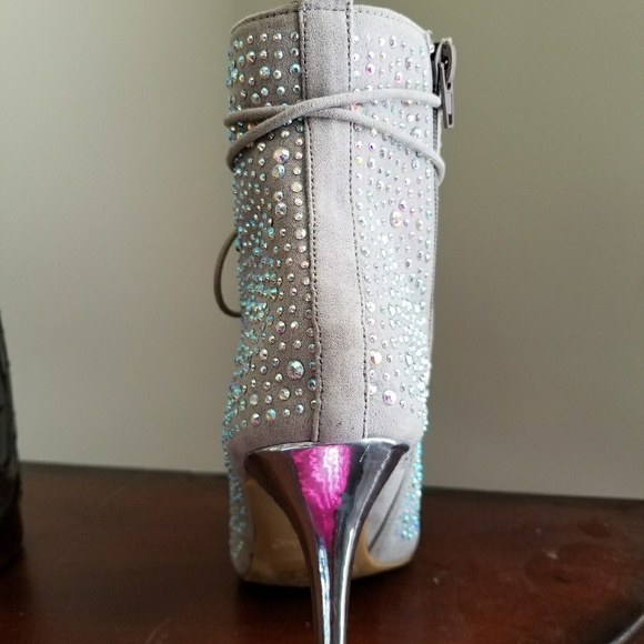 Crystal Drop Ankle Boots (Silver) - Picture 5 of 6